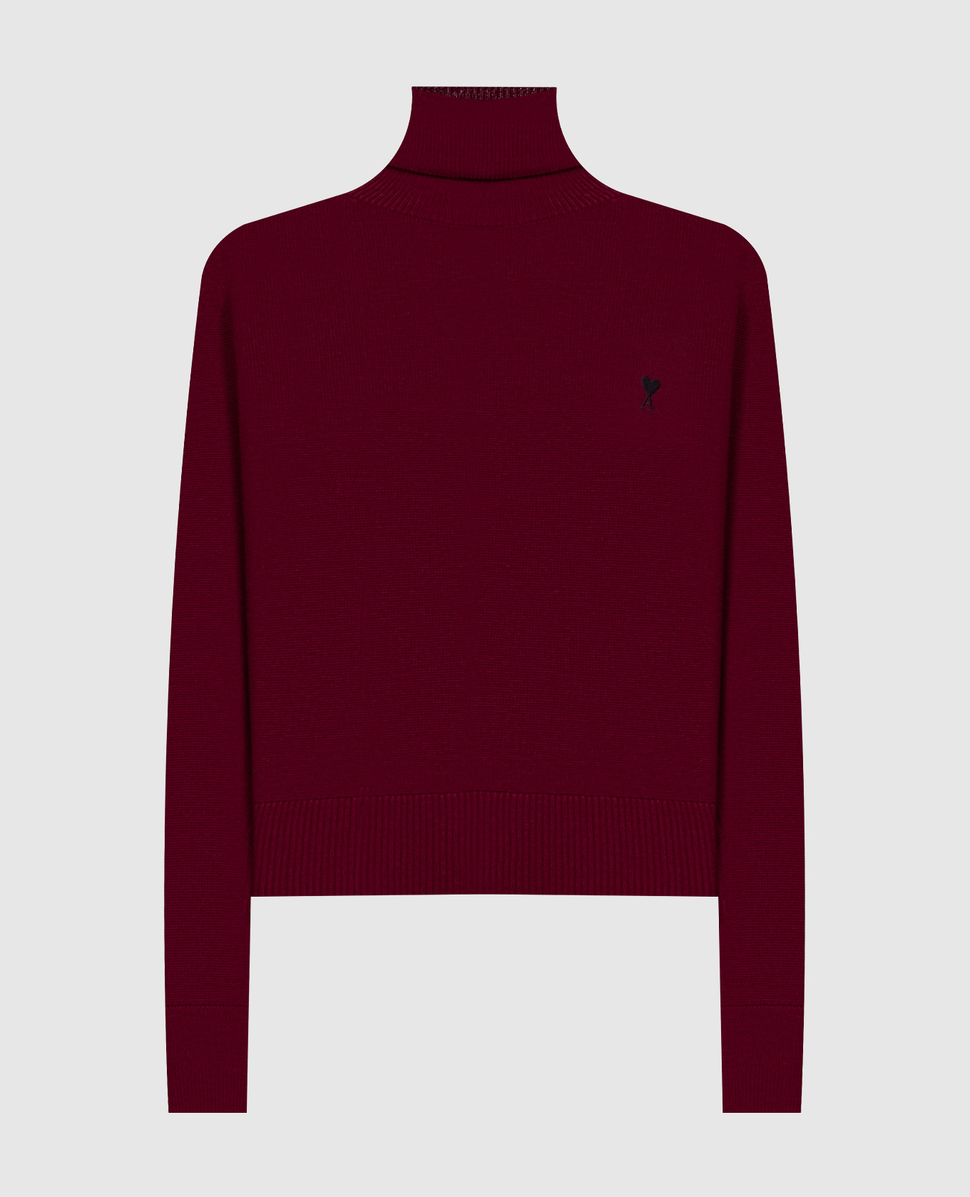 

Burgundy merino wool turtleneck Ami Paris