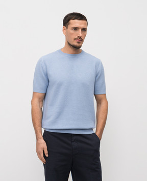 Canali Blue T-shirt with a pattern MK02461C0719