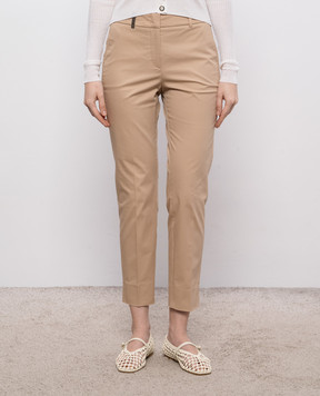 Peserico Beige pants with a patch P0471801037