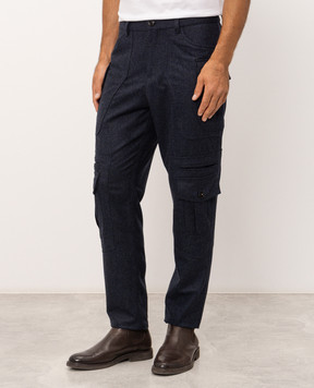 Brunello Cucinelli Blue wool cargo pants M038PS1070