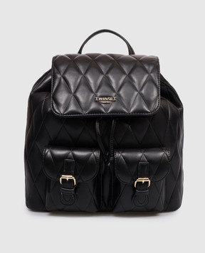 Twinset Black backpack with geometric print 261TB7280