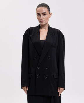 Y`S Yamamoto Black double-breasted wool jacket YVJ07100