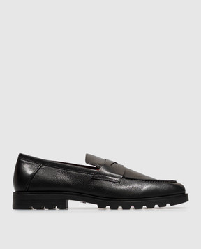 Santoni Black leather loafers MGDG18610NEOGHAS