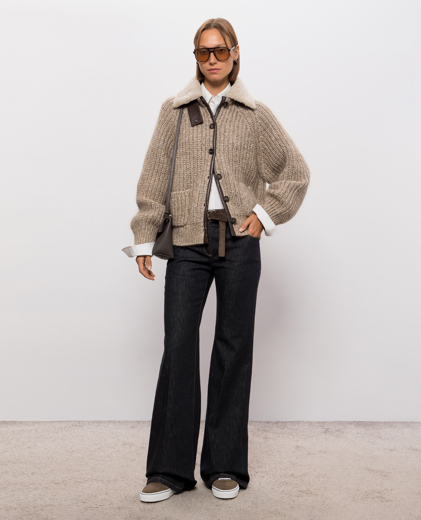 Beige cashmere cardigan Brunello Cucinelli 2