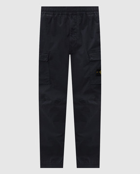 Stone Island Blue joggers with logo patch L2S153100031S0A10