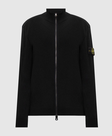 Black wool cardigan