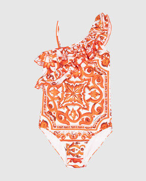 Dolce&Gabbana Children's swimsuit with Majolica print L5J880ON0GU812+