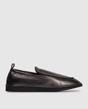 Iceberg FdoFla black leather loafers with textured logo IU1860