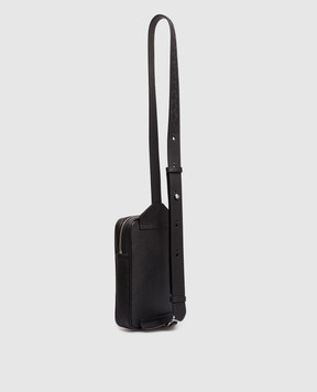 Serapian Black leather sling bag with logo print SRCMOMML738715A001