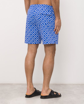 Stefano Ricci Blue monogram print swim shorts M6B6200050B65404
