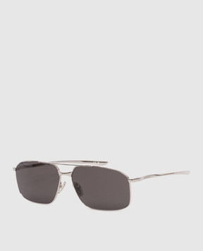 Balenciaga Monday silver sunglasses with logo engraving 858889T0005