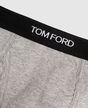 Tom Ford Grey melange briefs with logo pattern T4LC31040