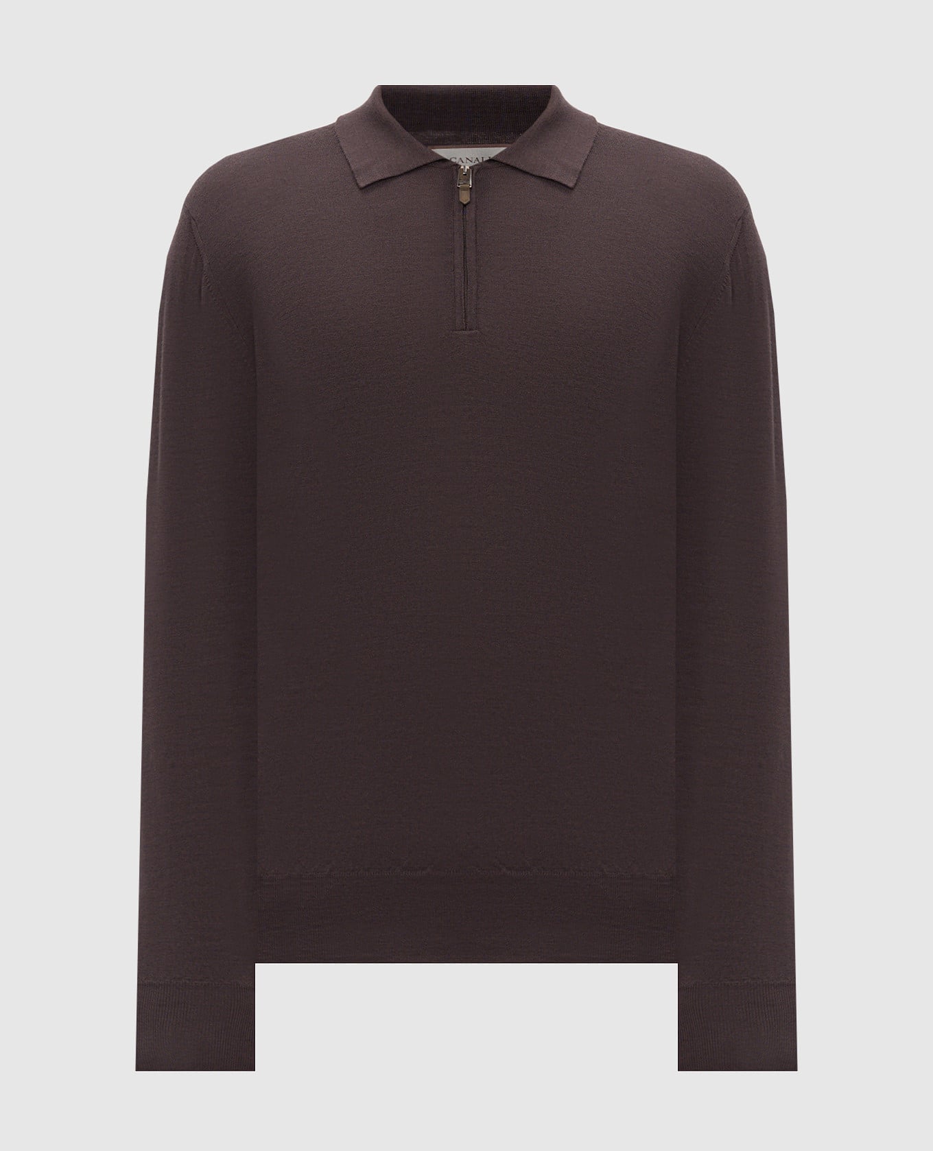 Brown wool polo shirt