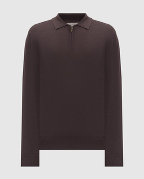 Canali Brown wool polo shirt MK01149C0572