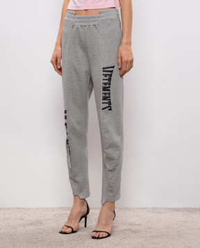 Vetements Grey sweatpants with logo print WE76SP507G
