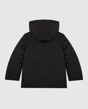 Stone Island Children's black down jacket with logo patch K2S164100002S0A2768