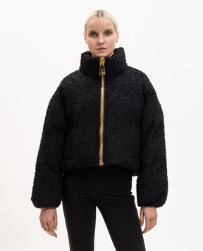 Balmain Black cropped tweed jacket HF1TP140XC67