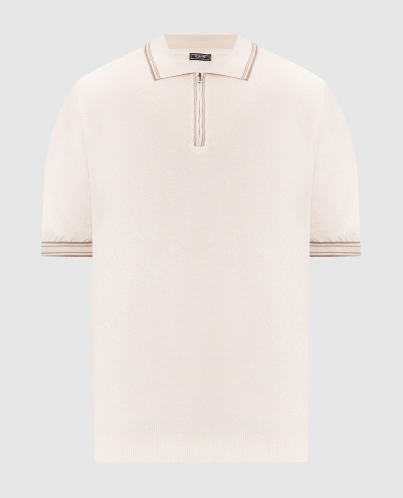 Beige polo shirt with contrasting trim Peserico