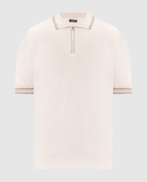 Peserico Beige polo shirt with contrasting trim R59494F149173T
