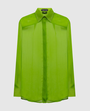Tom Ford Green silk blouse CA3343FAX1766