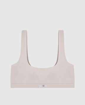 Maison Margiela MM6 Grey top with logo patch MKRK40010