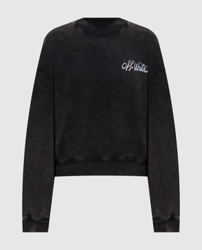 Off-White Grey sweatshirt with Marker logo print 2BA075S26FLE002