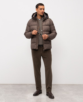Peserico Brown down jacket with logo R522450027C