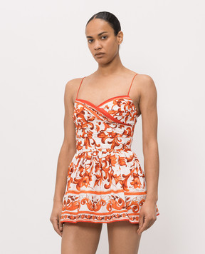 Dolce&Gabbana White mini dress with branded print F61ADTGDDRL