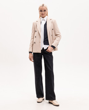 Brunello Cucinelli Blue jeans with a monil chain MP134P4108