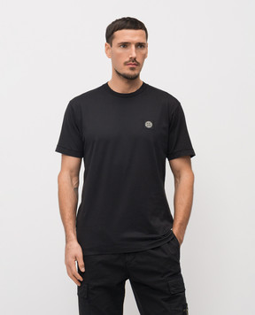 Stone Island Black T-shirt with logo patch L1S152100027S0013