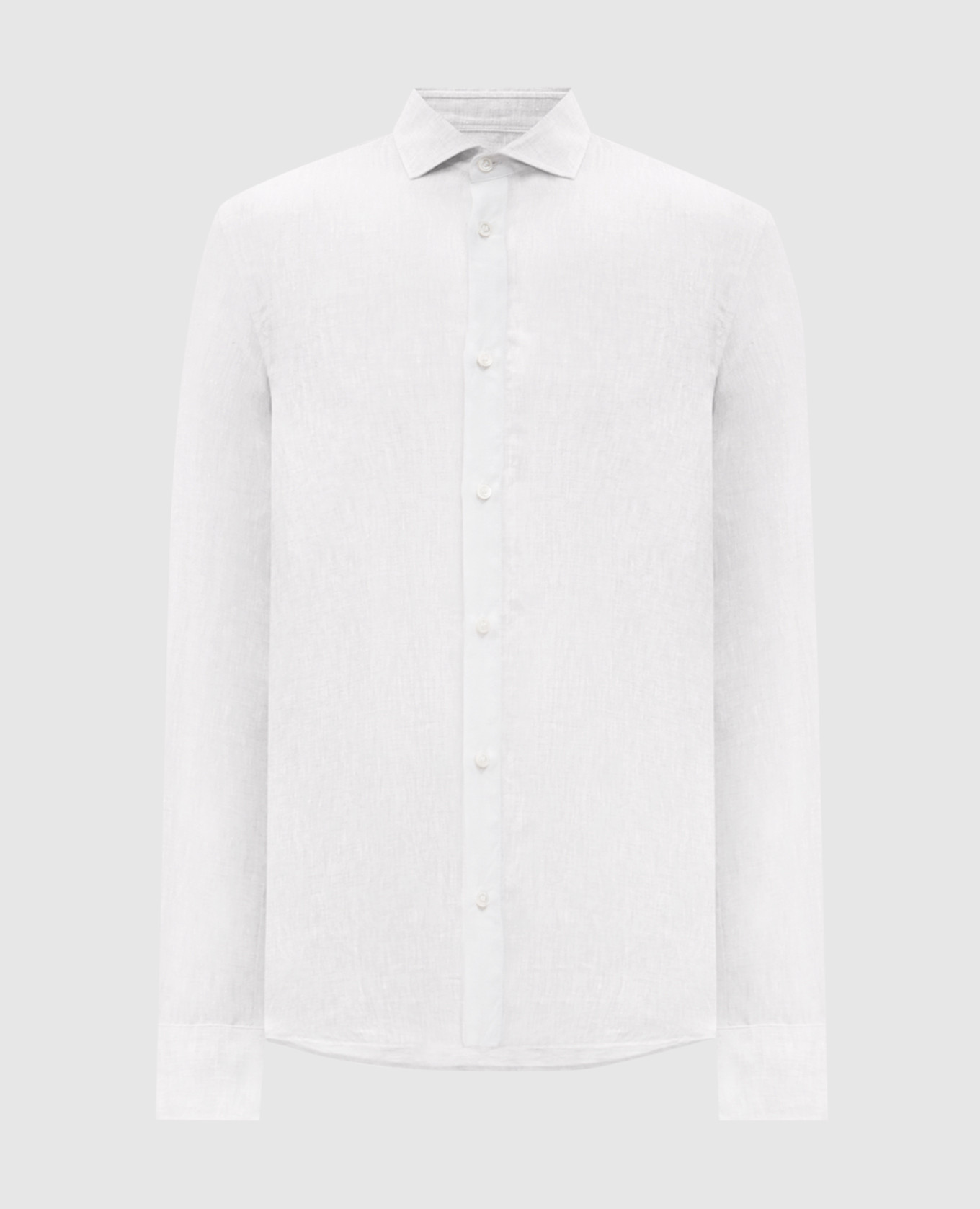 White straight-cut linen shirt