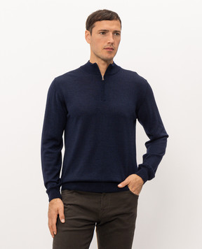 Cashmere&Whiskey Blue wool, silk and cashmere jumper 477