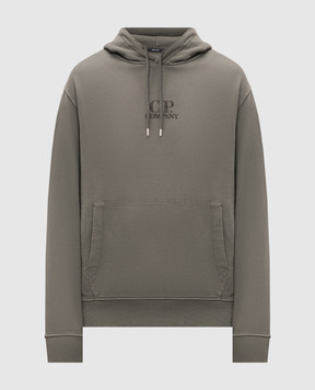 C.P. Company Green hoodie with logo embroidery MSS719B006372R