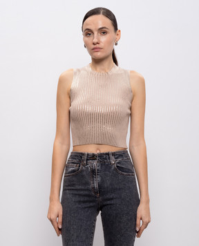 Peserico Beige ribbed top E98117F1809209