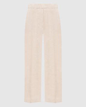 Peserico Beige linen trousers with lapels P0444502600