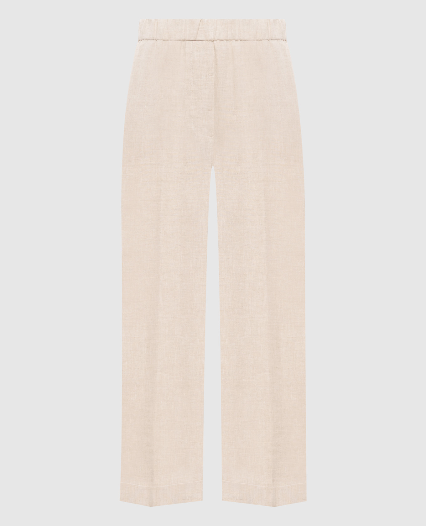 Beige linen trousers with lapels