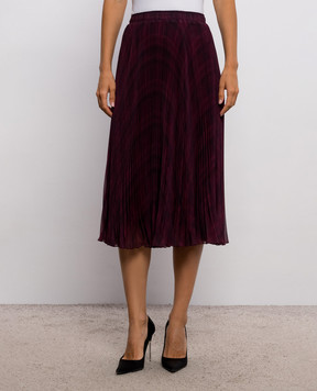 Ermanno Scervino Burgundy checked midi skirt D492O363WVI