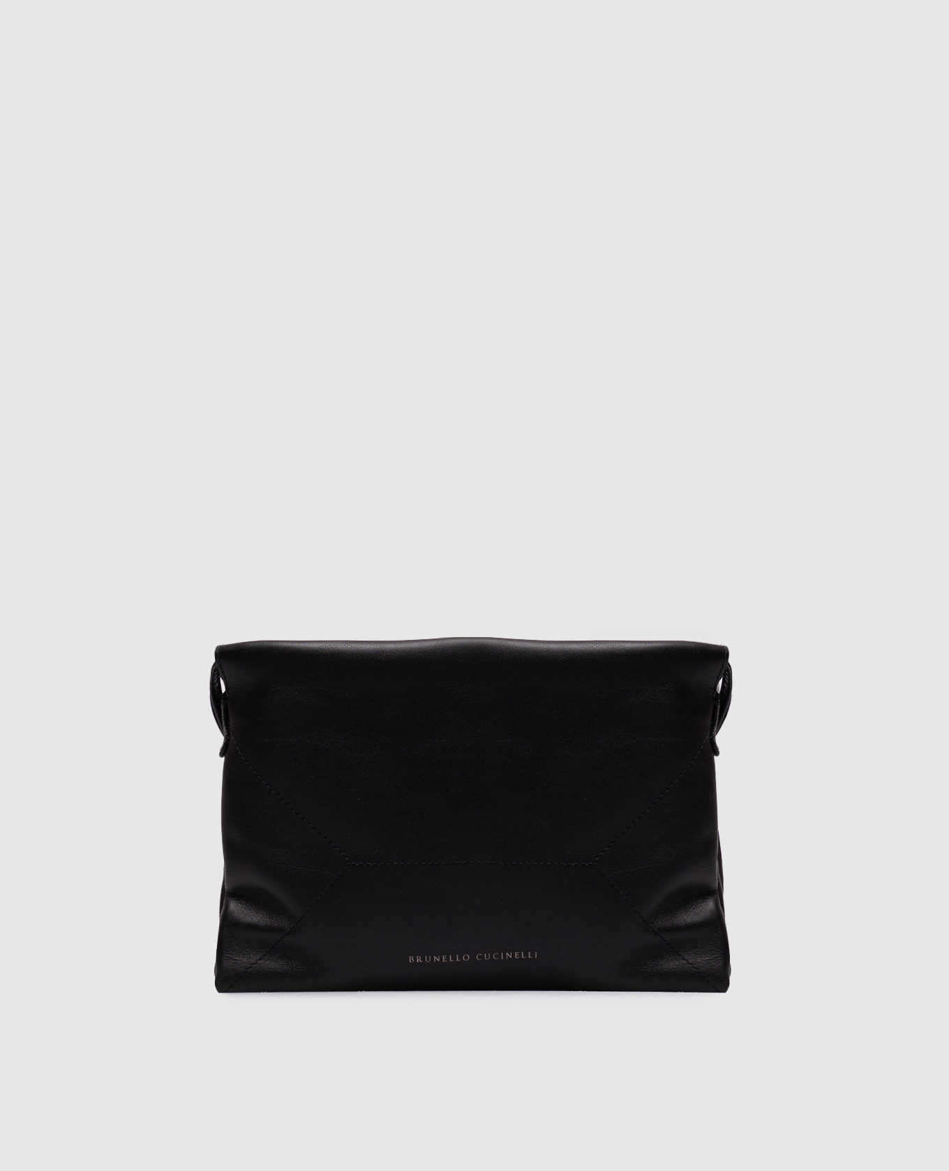 

Black leather pouch bag with monil chain Brunello Cucinelli