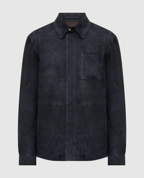 Cashmere&Whiskey Blue suede shirt jacket 22254500332