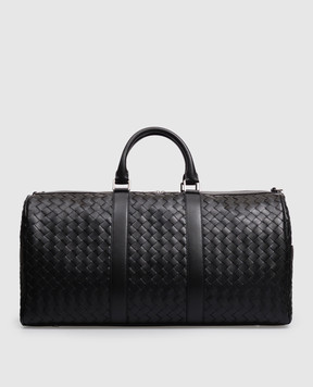 Bottega Veneta Black Intrecciato Leather Travel Bag 795287V2HL1