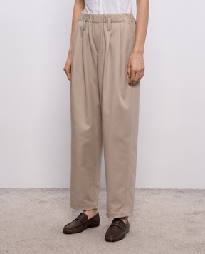 Brunello Cucinelli Beige pants with chain MP126P9295