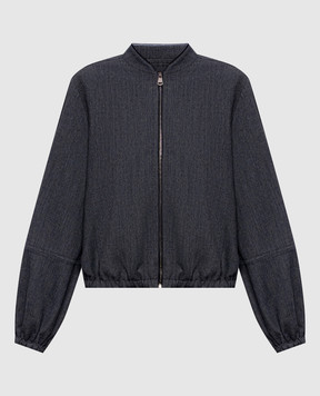 Fabiana Filippi Gray bomber jacket with wool GCD216F167M267