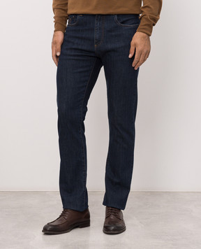 Canali Blue jeans with logo patch PD0001891719