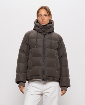 Brunello Cucinelli Brown quilted down jacket with monil chain MH5257216