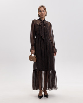 Twinset Brown python print dress 262AP2211