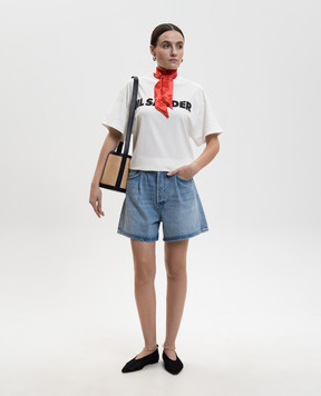 Jil Sander White straight-cut T-shirt with logo J02GC0140J20347