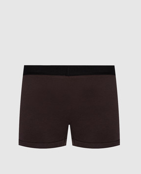 Tom Ford Brown boxer briefs with contrast logo T4LC31040