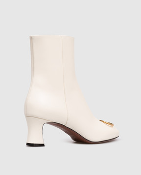 Valentino White leather ankle boots with logo 7W2S0ML2DSH