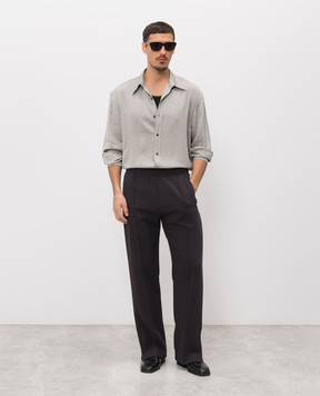 Balmain Gray shirt with monogram pattern GH1HS555VI74
