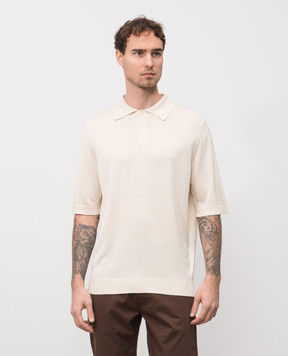 ISAIA Beige silk polo shirt MG8262Y0470